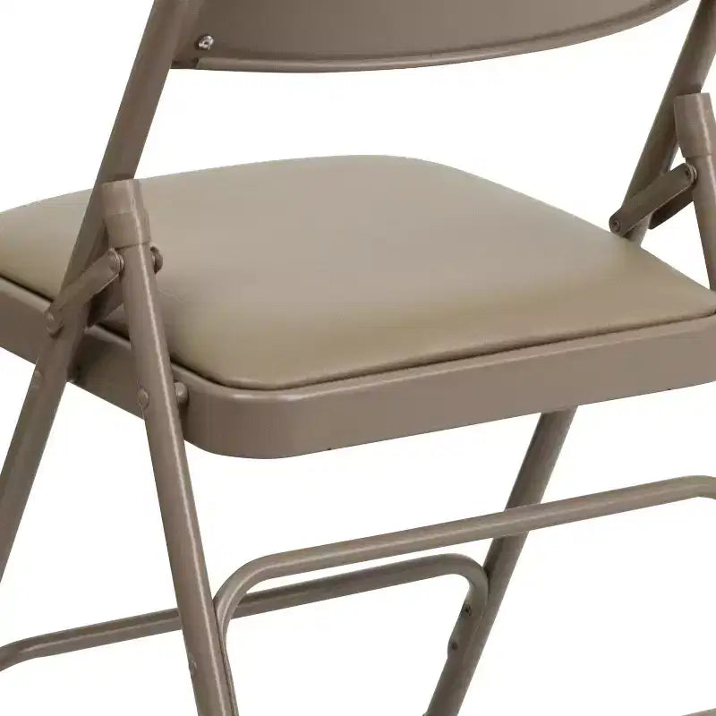 Flash Furniture 4 Pack HERCULES Series Curved Triple Braced & Double Hinged Upholstered Metal Folding Chair