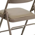 Flash Furniture 4 Pack HERCULES Series Curved Triple Braced & Double Hinged Upholstered Metal Folding Chair