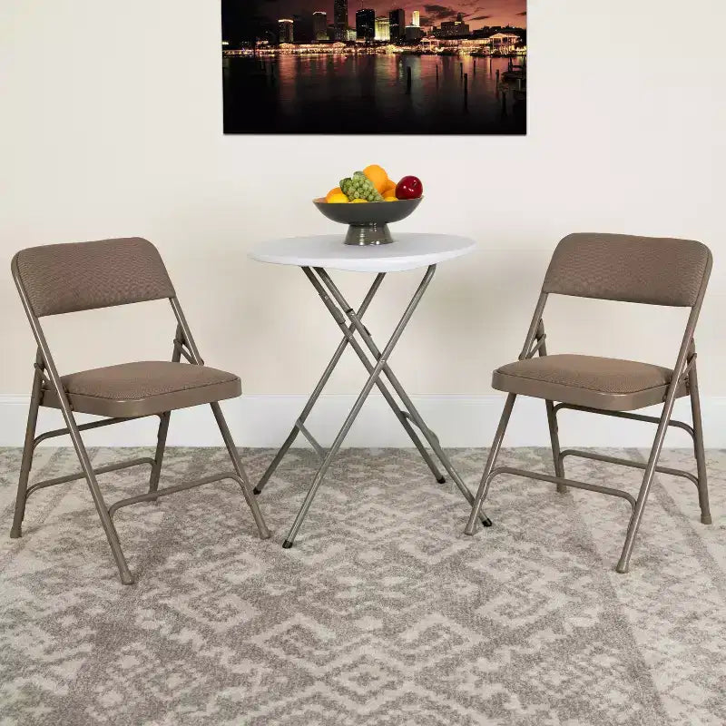Flash Furniture 4 Pack HERCULES Series Curved Triple Braced & Double Hinged Upholstered Metal Folding Chair
