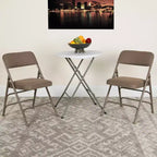 Flash Furniture 4 Pack HERCULES Series Curved Triple Braced & Double Hinged Upholstered Metal Folding Chair