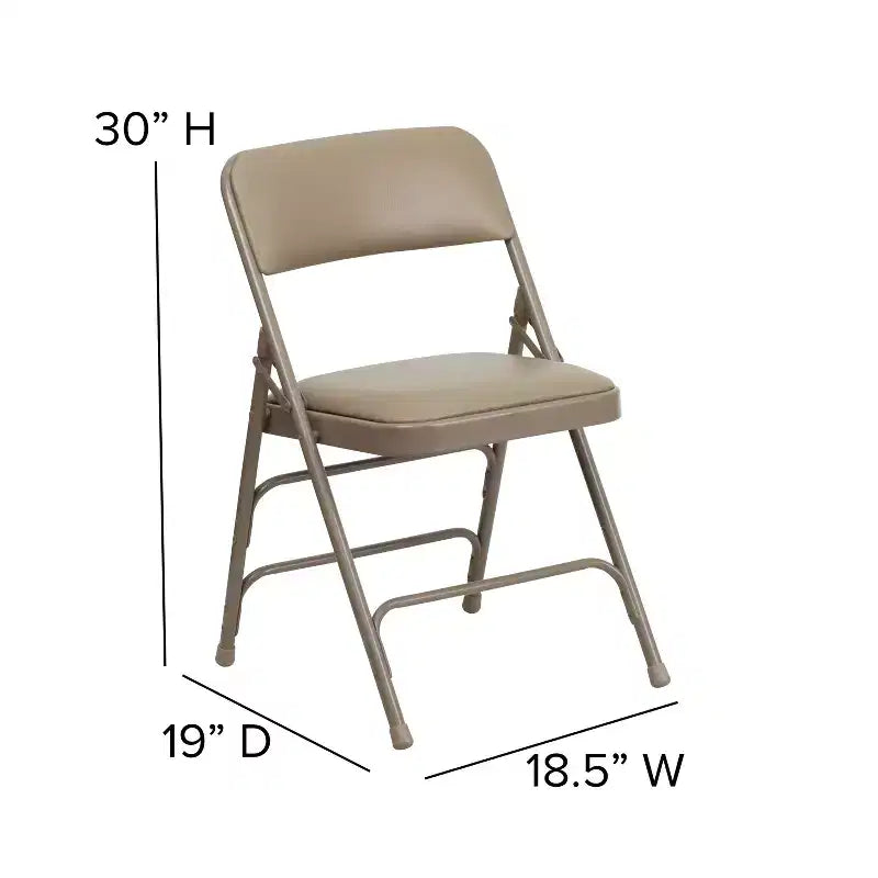 Flash Furniture 4 Pack HERCULES Series Curved Triple Braced & Double Hinged Upholstered Metal Folding Chair