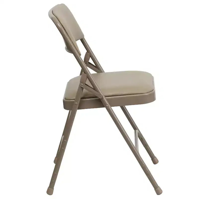 Flash Furniture 4 Pack HERCULES Series Curved Triple Braced & Double Hinged Upholstered Metal Folding Chair