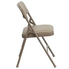 Flash Furniture 4 Pack HERCULES Series Curved Triple Braced & Double Hinged Upholstered Metal Folding Chair