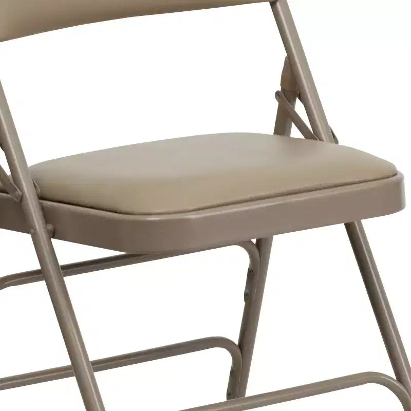 Flash Furniture 4 Pack HERCULES Series Curved Triple Braced & Double Hinged Upholstered Metal Folding Chair