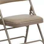 Flash Furniture 4 Pack HERCULES Series Curved Triple Braced & Double Hinged Upholstered Metal Folding Chair