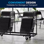 Flash Furniture 4 Pack HERCULES Series Curved Triple Braced & Double Hinged Upholstered Metal Folding Chair