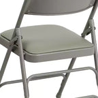 Flash Furniture 4 Pack HERCULES Series Curved Triple Braced & Double Hinged Upholstered Metal Folding Chair