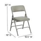 Flash Furniture 4 Pack HERCULES Series Curved Triple Braced & Double Hinged Upholstered Metal Folding Chair
