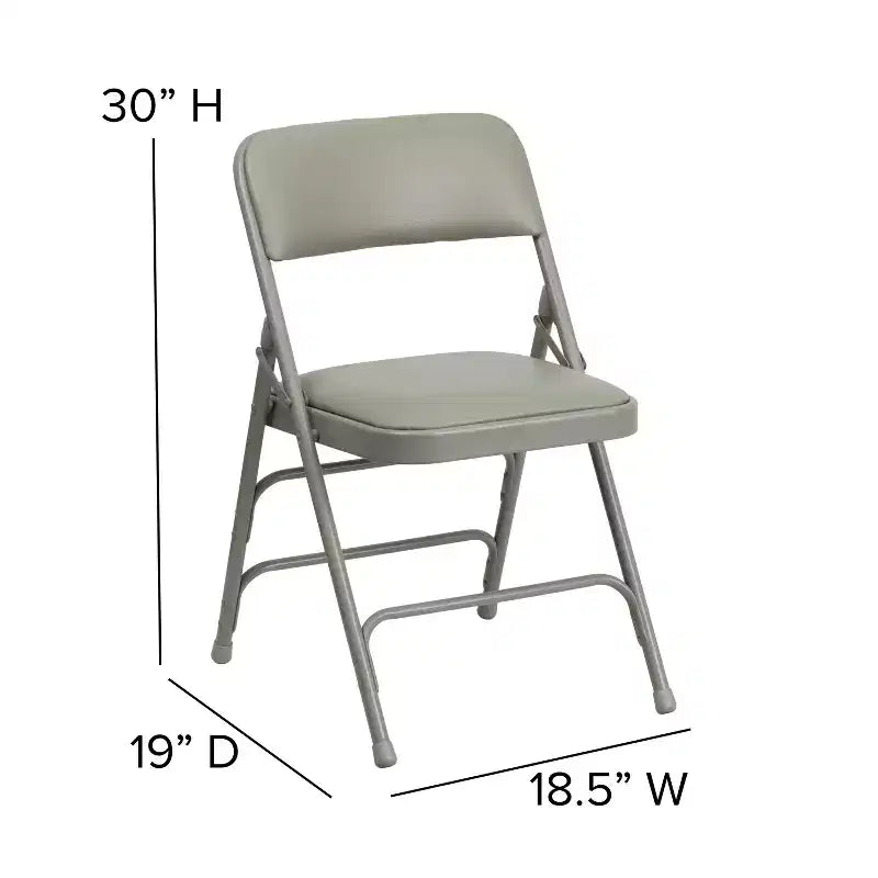 Flash Furniture 4 Pack HERCULES Series Curved Triple Braced & Double Hinged Upholstered Metal Folding Chair