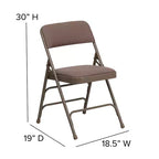 Flash Furniture 4 Pack HERCULES Series Curved Triple Braced & Double Hinged Upholstered Metal Folding Chair