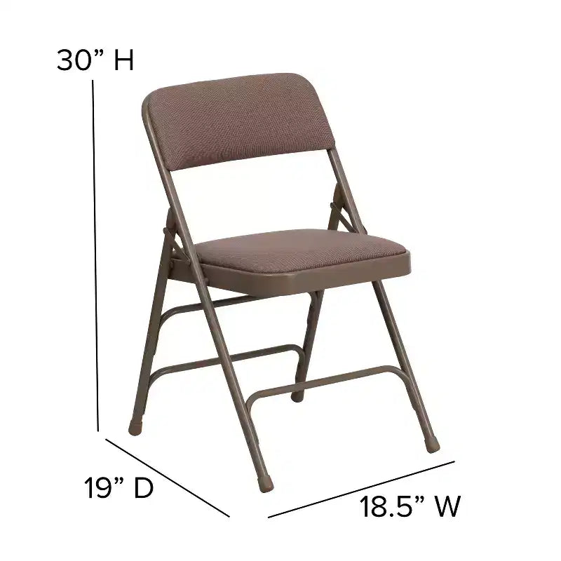 Flash Furniture 4 Pack HERCULES Series Curved Triple Braced & Double Hinged Upholstered Metal Folding Chair