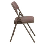 Flash Furniture 4 Pack HERCULES Series Curved Triple Braced & Double Hinged Upholstered Metal Folding Chair