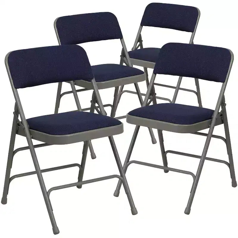 Flash Furniture, confezione da 4 sedie pieghevoli imbottite in metallo, serie HERCULES, curve con triplo rinforzo e doppia cerniera