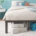 Base Letto Luis Quick Lock con Struttura in Metallo Nera - Zinus