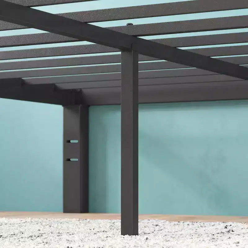 Base Letto Luis Quick Lock con Struttura in Metallo Nera - Zinus