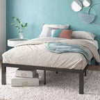 Base Letto Luis Quick Lock con Struttura in Metallo Nera - Zinus