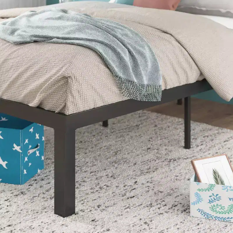 Base Letto Luis Quick Lock con Struttura in Metallo Nera - Zinus