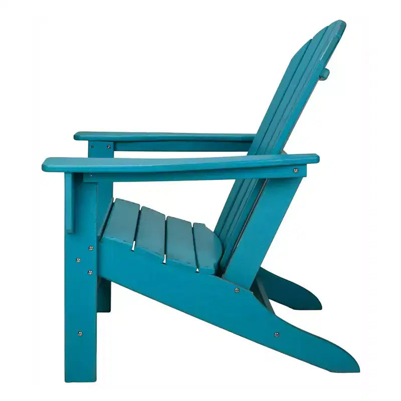 Leisure Classics UV Protected HDPE Indoor and Outdoor Adirondack Plastic Lounge Patio Porch Deck Beach Chair for Kids and Adults, Turquoise