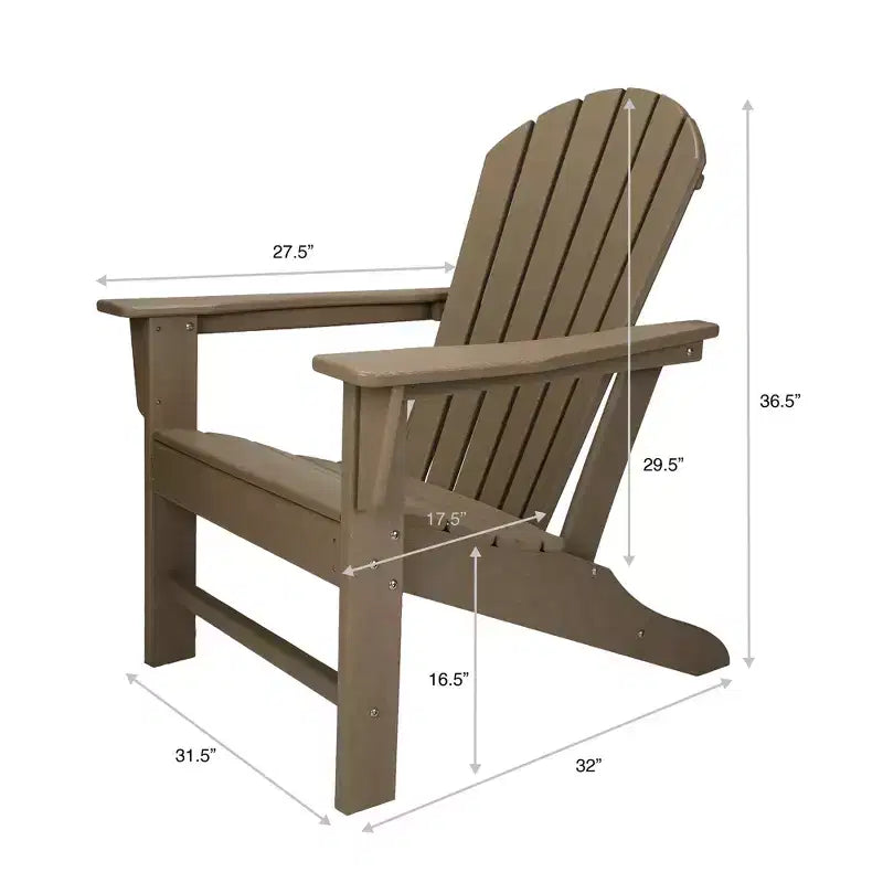 Leisure Classics UV Protected HDPE Indoor and Outdoor Adirondack Plastic Lounge Patio Porch Deck Beach Chair for Kids and Adults, Turquoise