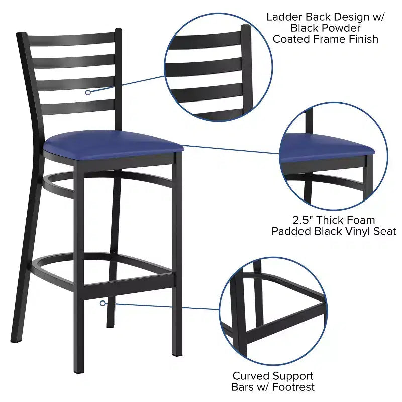 Flash Furniture Ladder Back Metal Restaurant Barstool