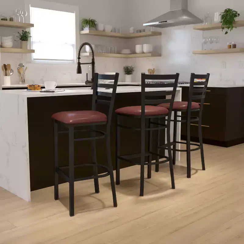 Flash Furniture Ladder Back Metal Restaurant Barstool