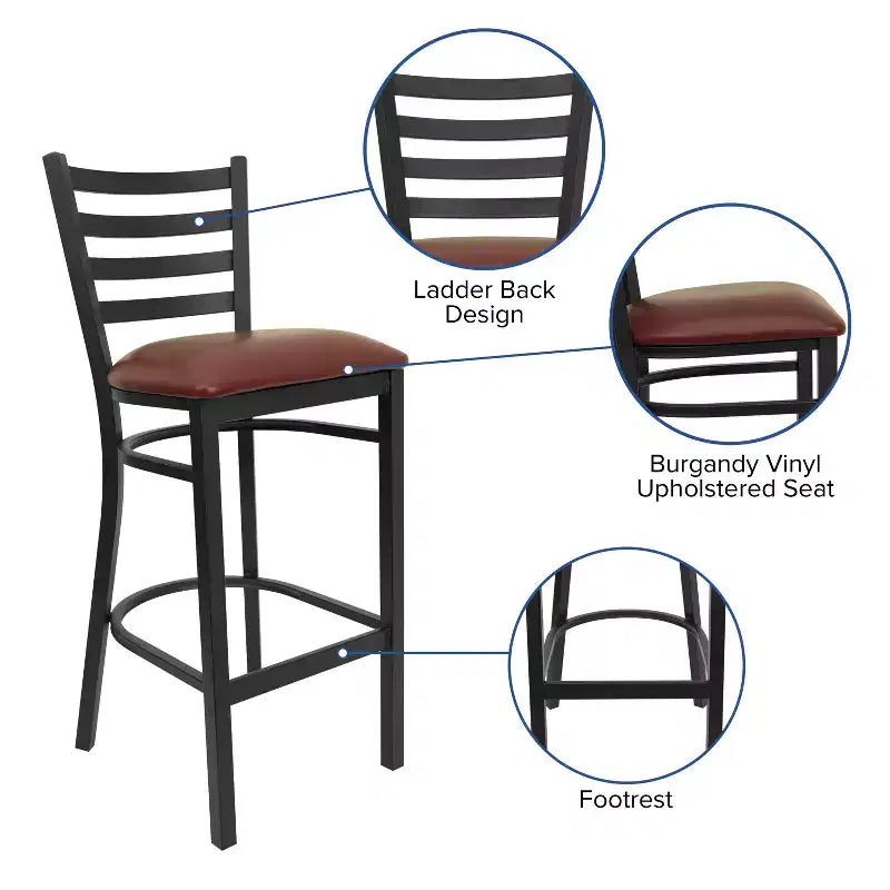 Flash Furniture Ladder Back Metal Restaurant Barstool