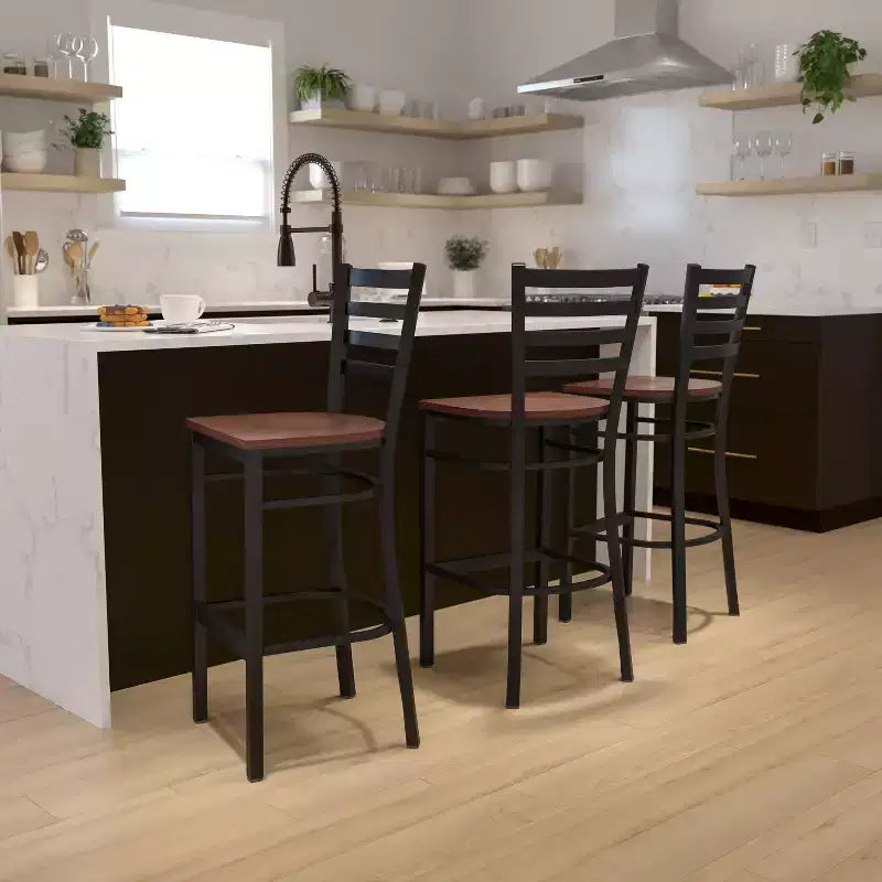 Flash Furniture Ladder Back Metal Restaurant Barstool