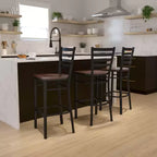 Flash Furniture Ladder Back Metal Restaurant Barstool