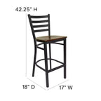 Flash Furniture Ladder Back Metal Restaurant Barstool