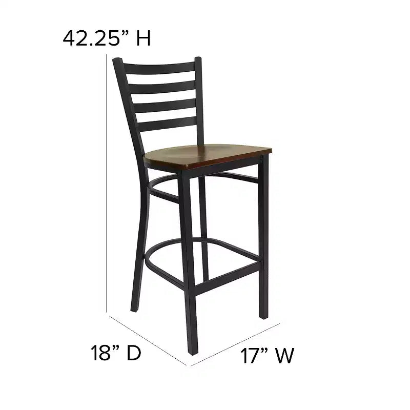 Flash Furniture Ladder Back Metal Restaurant Barstool