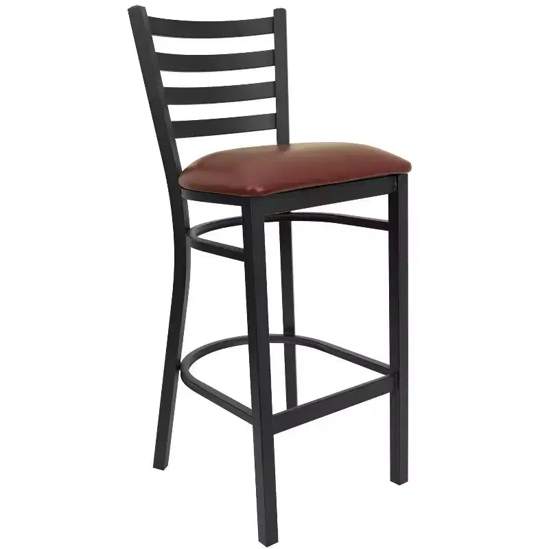 Sgabello da bar in metallo Flash Furniture con schienale a pioli