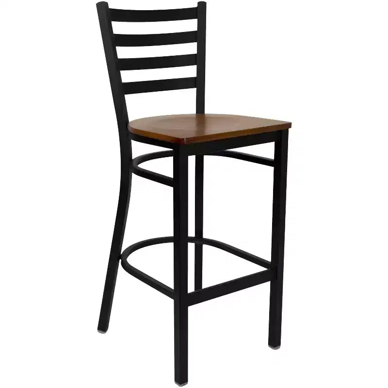 Sgabello da bar in metallo Flash Furniture con schienale a pioli