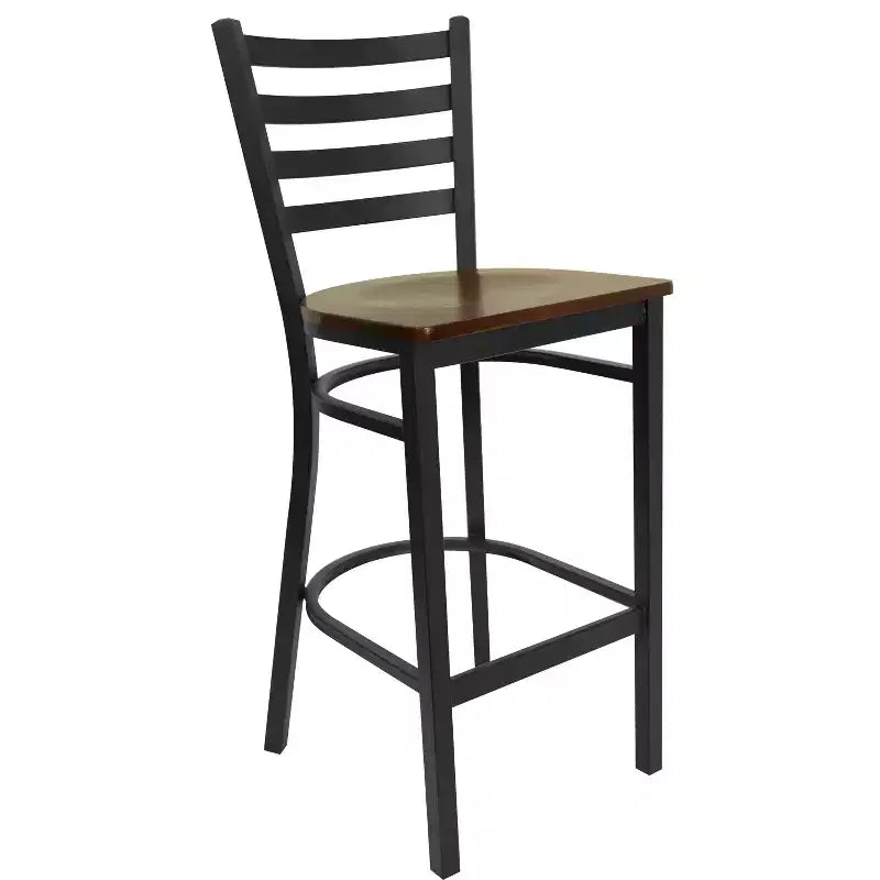 Sgabello da bar in metallo Flash Furniture con schienale a pioli