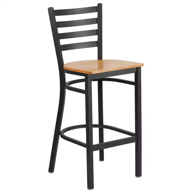 Sgabello da bar in metallo Flash Furniture con schienale a pioli