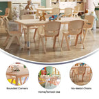Set Tavolo attività regolabile in altezza rettangolare in plastica 24"L x 48"P Flash Furniture con 6 sedie