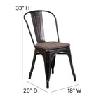 Flash Furniture Metal Stackable Chair with Wood Seat