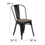 Flash Furniture Metal Stackable Chair with Wood Seat