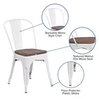 Flash Furniture Metal Stackable Chair with Wood Seat