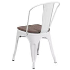 Flash Furniture Metal Stackable Chair with Wood Seat