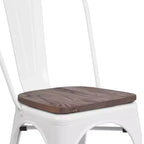 Flash Furniture Metal Stackable Chair with Wood Seat