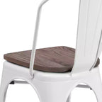Flash Furniture Metal Stackable Chair with Wood Seat