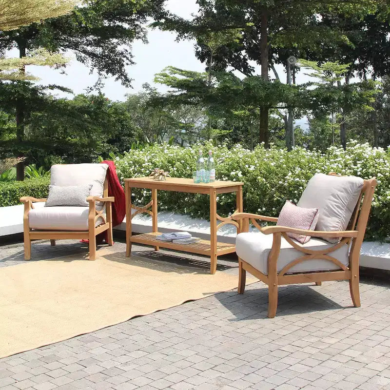 Sedia lounge Sonoma Lane Alamo in teak da esterno con cuscini con cerniera