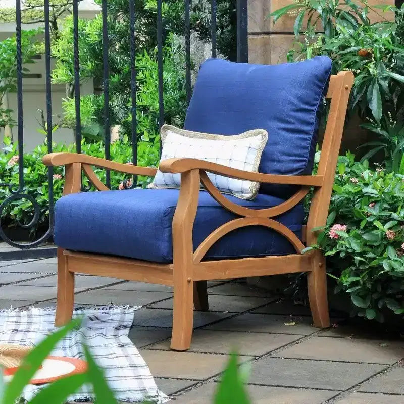 Sedia lounge Sonoma Lane Alamo in teak da esterno con cuscini con cerniera