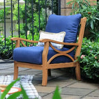 Sedia lounge Sonoma Lane Alamo in teak da esterno con cuscini con cerniera