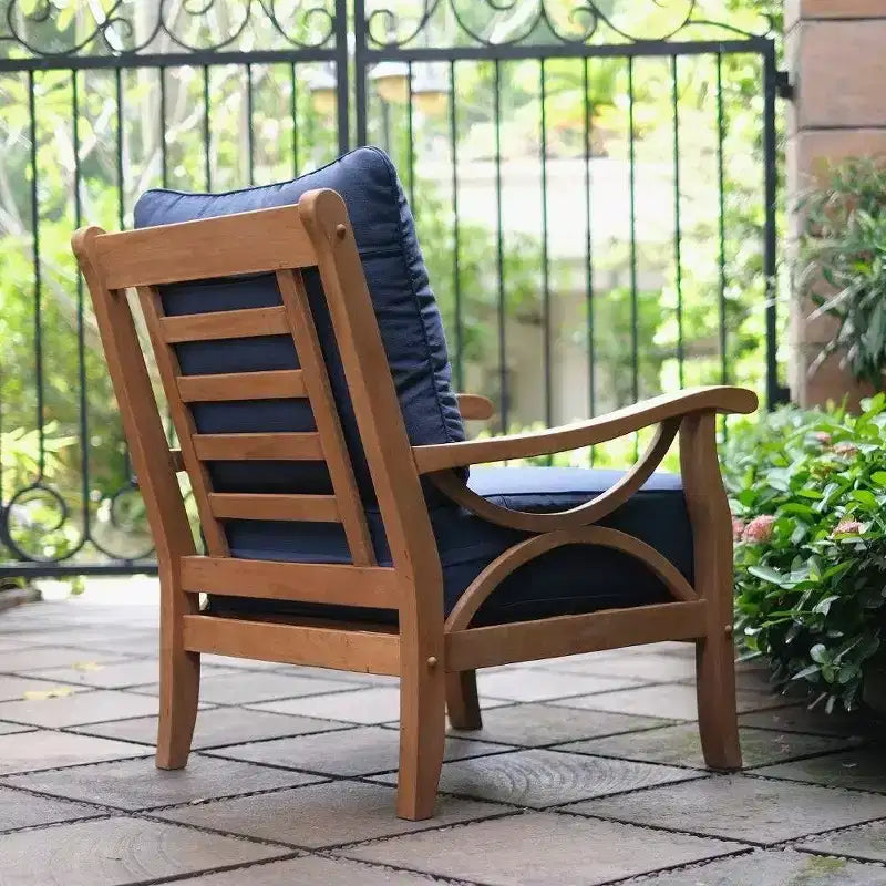 Sedia lounge Sonoma Lane Alamo in teak da esterno con cuscini con cerniera