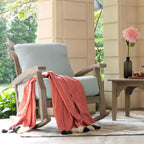 Sonoma Lane Amherst Teak Patio Rocking Chair with Zippered Cushion and Frame