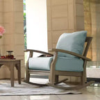 Sonoma Lane Amherst Teak Patio Rocking Chair with Zippered Cushion and Frame