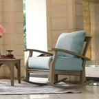 Sonoma Lane Amherst Teak Patio Rocking Chair with Zippered Cushion and Frame