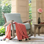 Sonoma Lane Amherst Teak Patio Rocking Chair with Zippered Cushion and Frame