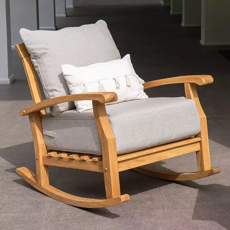 Sonoma Lane Amherst Teak Patio Rocking Chair with Zippered Cushion and Frame